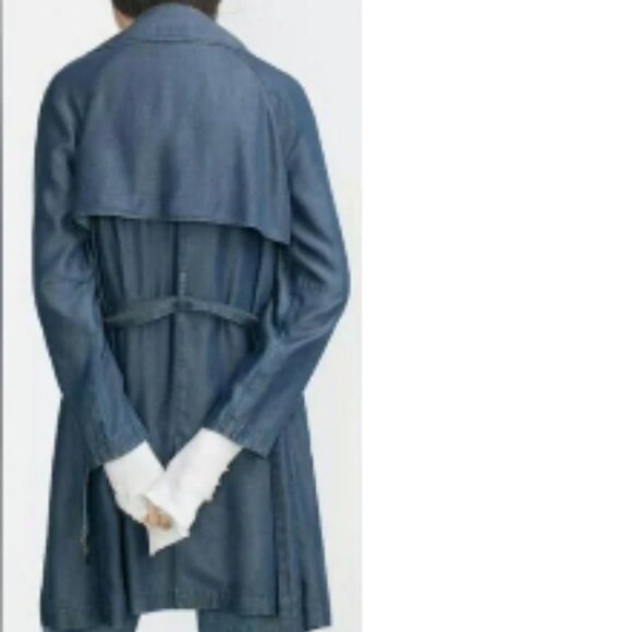 BNWT Zara Lyocell Basic Denim Couture Belted Trench Sashay Duster (S) - Picture 10 of 10